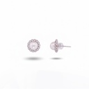Celeste pendientes flor perla