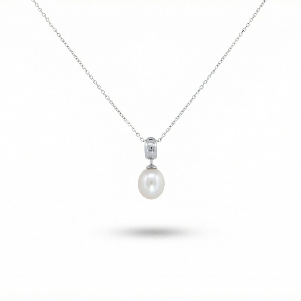 Celeste colgante simple perla