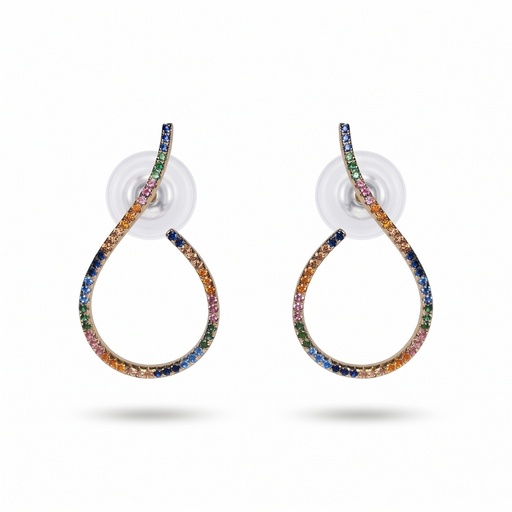[10663] Shimmer pendientes nota circonia multicolor